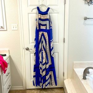 Scarf Print Crêpe de Chine Fit & Flare Maxi Dress ELIZA J✨